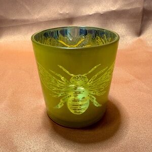 Gorgeous Yellow w/Silver Inlay Tealight Candle Holder